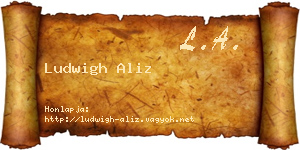 Ludwigh Aliz névjegykártya